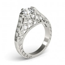 Diamond Antique Style Engagement Ring Setting Platinum (0.20ct)