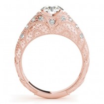 Diamond Antique Style Engagement Ring Art Deco 14K Rose Gold (0.20ct)