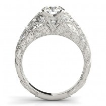 Diamond Antique Style Engagement Ring Art Deco 14K White Gold (0.20ct)