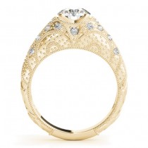 Diamond Antique Style Engagement Ring Art Deco 14K Yellow Gold (0.20ct)