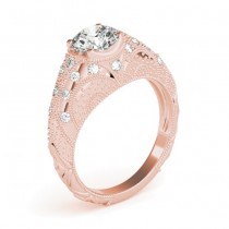 Diamond Antique Style Engagement Ring Art Deco 18K Rose Gold (0.20ct)