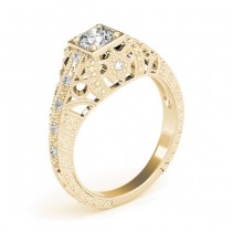 Diamond Antique Style Engagement Ring Setting 18K Yellow Gold (0.12ct)