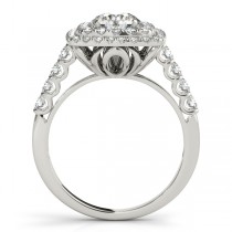 Square Double Diamond Halo Engagement Ring 14k White Gold (2.63ct)