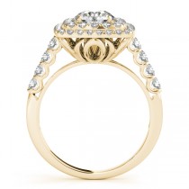 Square Double Diamond Halo Engagement Ring 18k Yellow Gold (2.63ct)