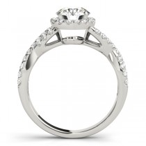 Diamond Infinity Halo Engagement Ring 18k White Gold (0.52ct)