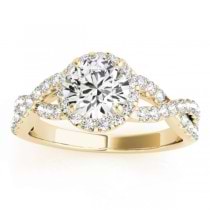 Diamond Infinity Halo Engagement Ring & Band 18k Yellow Gold (0.73ct)