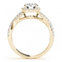 Diamond Infinity Halo Engagement Ring & Band 18k Yellow Gold (0.73ct)