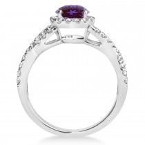 Alexandrite & Diamond Twisted Engagement Ring Platinum 1.80ct