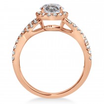 Salt & Pepper Diamond & Diamond Twisted Engagement Ring 14k Rose Gold 1.30ct