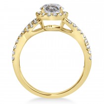 Salt & Pepper Diamond & Diamond Twisted Engagement Ring 14k Yellow Gold 1.30ct
