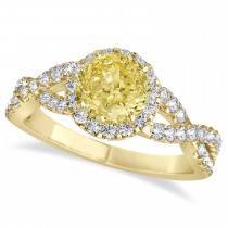 Yellow Diamond & Diamond Twisted Engagement Ring 14k Yellow Gold 1.30ct