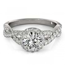 Lab Grown Diamond Infinity Twisted Halo Engagement Ring Platinum 1.00ct