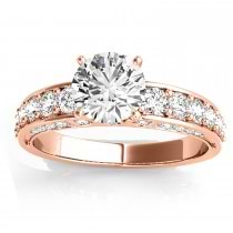 Multi Row Diamond Engagement Ring 14k Rose Gold (0.50ct)