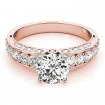 Multi Row Diamond Engagement Ring 14k Rose Gold (0.50ct)