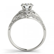 Vintage Art Deco Diamond Engagement Ring Setting Palladium 0.20ct
