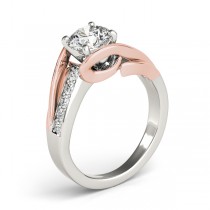 Diamond Bypass Engagement Ring Twisted Setting 14k Rose Gold (0.20ct)
