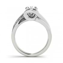 Diamond Bypass Engagement Ring Twisted Setting 14k White Gold (0.20ct)