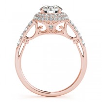 Cathedral Double Halo Diamond Engagement Ring 14k Rose Gold (1.50ct)