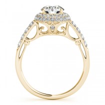 Cathedral Double Halo Diamond Engagement Ring 14k Yellow Gold (1.50ct)