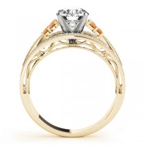 Diamond & Citrine Three Row Engagement Ring 18k Yellow Gold (0.42ct)