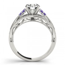 Diamond & Tanzanite Three Row Engagement Ring Platinum (0.42ct)
