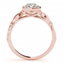 Artistic Square Halo Diamond Engagement Ring 14k Rose Gold (0.17ct)