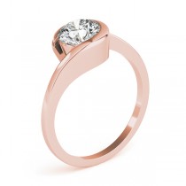 Solitaire Tension Set Diamond Engagement Ring 14k Rose Gold (0.90ct)