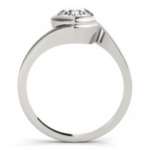Solitaire Tension Set Diamond Engagement Ring 14k White Gold (0.90ct)