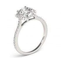 Bow-Inspired Halo Diamond Engagement Ring 14k White Gold (1.33ct)