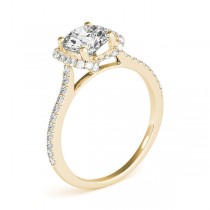Bow-Inspired Halo Diamond Engagement Ring 14k Yellow Gold (1.33ct)