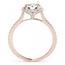 Bow-Inspired Halo Diamond Engagement Ring 18k Rose Gold (1.33ct)