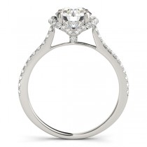 Bow-Inspired Halo Diamond Engagement Ring 18k White Gold (1.33ct)