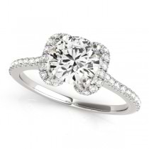 Bow-Inspired Halo Diamond Engagement Ring Palladium (1.33ct)
