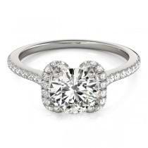 Bow-Inspired Halo Diamond Engagement Ring Platinum (1.33ct)