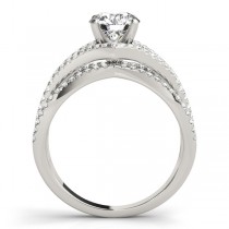 Mulit-Row Designer Diamond Engagement Ring 14k White Gold (1.00ct)