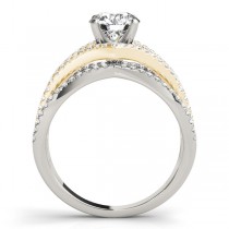 Mulit-Row Designer Diamond Engagement Ring 14k Two Tone Gold (1.00ct)