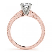 Floral Solitaire Engagement Ring 18k Rose Gold