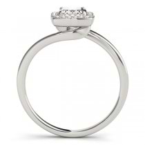 Emerald Bypass Halo Diamond Engagement Ring Platinum (1.13ct)