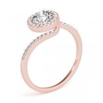 Brilliant Round Bypass Diamond Engagement Ring 14k Rose Gold (0.70ct)