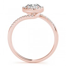 Brilliant Round Bypass Diamond Engagement Ring 18k Rose Gold (0.70ct)
