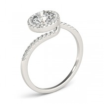 Brilliant Round Bypass Diamond Engagement Ring 18k White Gold (0.70ct)