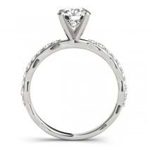 Solitaire Contoured Shank Diamond Engagement Ring 14k White Gold (0.33ct)