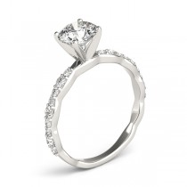 Solitaire Contoured Shank Diamond Engagement Ring 14k White Gold (0.33ct)