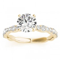 Solitaire Contoured Shank Diamond Engagement Ring 14k Yellow Gold (0.33ct)