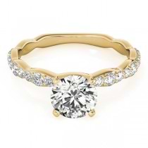 Solitaire Contoured Shank Diamond Engagement Ring 14k Yellow Gold (0.33ct)