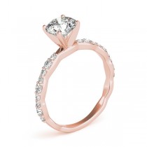Solitaire Contoured Shank Diamond Engagement Ring 18k Rose Gold (0.33ct)