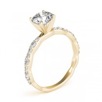 Solitaire Contoured Shank Diamond Engagement Ring 18k Yellow Gold (0.33ct)