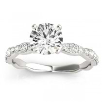 Solitaire Contoured Shank Diamond Engagement Ring Platinum (0.33ct)