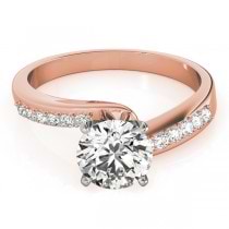 Diamond Pave Swirl Engagement Ring Setting 14k Rose Gold (0.10ct)
