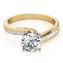 Diamond Pave Swirl Engagement Ring Setting 18k Yellow Gold (0.10ct)